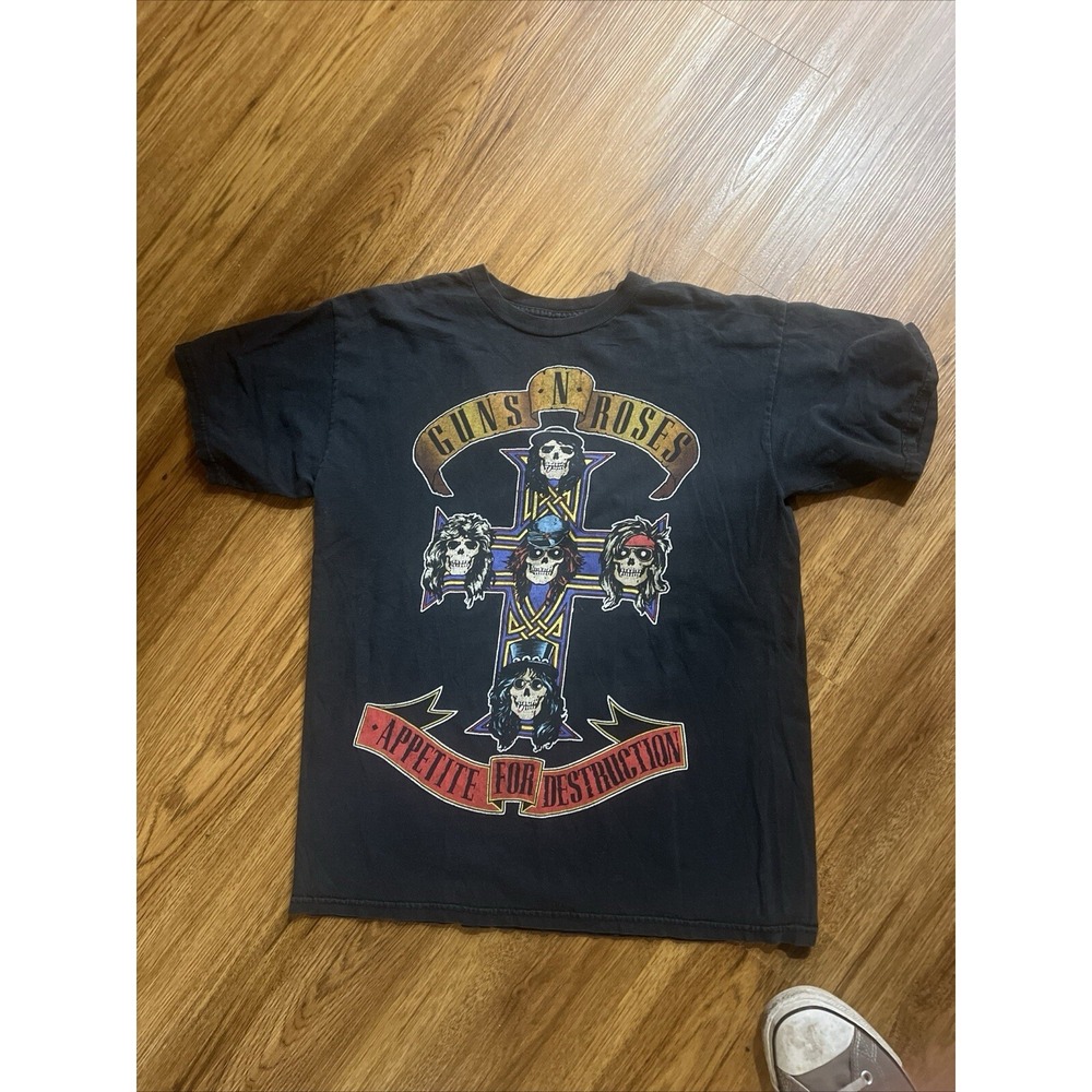 Vintage Guns n Roses Appetite For Destruction Black, Cut Tag, Medium, Faded